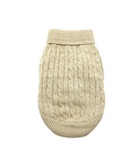 Cable Knit Oatmeal 100% Combed Cotton Dog Sweater Sizes XXS-3XL - €21,45 EUR