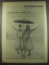 1956 B. Altman &amp; Co. Fashion Ad - Elegant Line meets vibrant color - £14.44 GBP