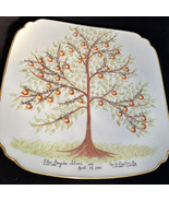 Hand Painted Hutschenreuther Johnson/Fox Family tree platter 11.5&quot; Squar... - $44.55