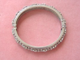 Antique Edwardian 11 Ctw Mine Diamond Platinum 43 Gram Bangle Bracelet 1910 Rare - £12,689.03 GBP
