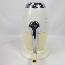 Vintage 1950s Ice-O-Mat Table Hand Crank Ice Crusher Pale Yellow Ice O Mat - $41.14