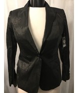 Vince Camuto Women&#39;s Blazer Shiny Black 1 Button Lined Blazer Size 0 NWT... - £38.66 GBP
