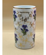 Berchtesgaden Ceramic Vase by KS Bavaria Flowers &amp; Gold Paint - $17.81