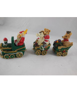 Smal Christmas Santa Train teddy bears deer horse tree average 2&quot; each C... - $6.61 CAD