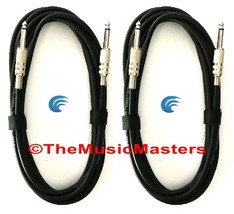 2 Pack 12ft 1/4&quot; Instrument Guitar Bass Amp Keyboard Audio Cable Cord Wire VWLTW - £14.49 GBP