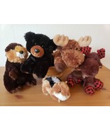 Aurora Plush Lot 5 Forest Creature Moose Beaver Chipmunk Bear Lumberjack... - $44.14