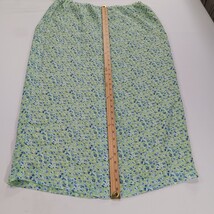 Elastic Waist RN#67473 Women's Green Floral Rear Zipper & Slit Skirt 18W (36×36) image 6