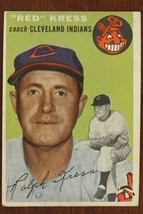 Vintage 1954 Baseball Card TOPPS #160 Ralph RED KRESS Coach Cleveland Indians - £7.89 GBP