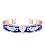 Guardian Angel Solid Copper Blue Enamel Engraved Always By My Side Cuff ... - $1,522.20 MXN