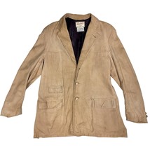 Vintage 70s Field &amp; Stream Leather Windbreaker Jacket Quilon Chrome Mens L - $163.35