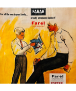 1962 Farah Clothing Advertisement Vintage Farel Woven Fabric Fashion DWXX3 - $460.69 MXN