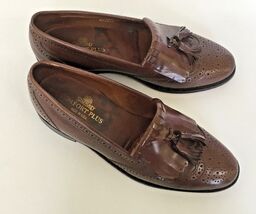 vintage brown leather tassel loafer wingtip stafford comfort plus shoes ... - $41.62 CAD