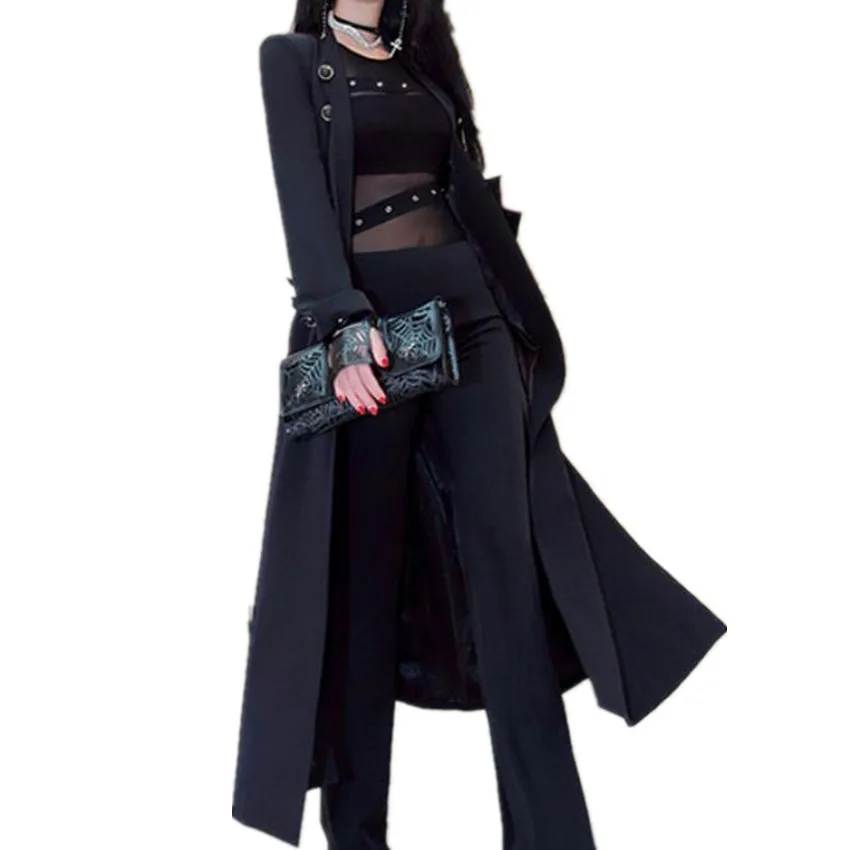 Autumn New Fashion Double Breasted Long Trench Coat  Slim Temperamental Windbrea - £237.06 GBP