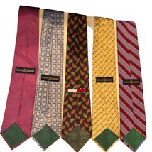 Tommy Hilfiger 100% Silk Tie Necktie Stripe Geo Red Blue Gold 3.5&quot; Lot of 5 - $17.27