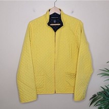 Norton McNaughton | Yellow Diamond Quilted Zip Front Jacket Medium - $24.19