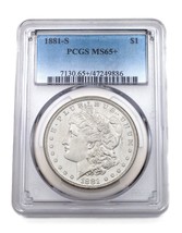 1881-S Silver Morgan Dollar Graded by PCGS as MS-65 Beautiful Finish - £398.09 GBP