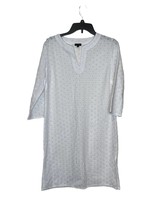 Talbots Women Dress Lace Swim Cover-Up Cotton 3/4 Sleeves Side Slits White Small - £19.49 GBP