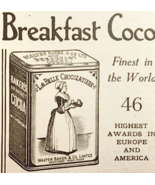 1906 Walter Baker Breakfast Cocoa Advertisement Chocolate Ephemera 4 x 2... - $378.90 MXN