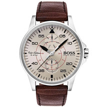 Hugo Boss Men&#39;s Pilot Aviator Beige Dial Watch - 1513516 - £122.83 GBP