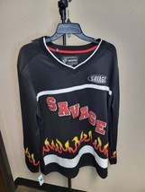 Rare Encrypted Savage Shirt Black Red Mens size Large with fire flames - £18.21 GBP