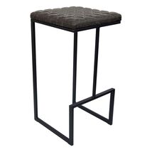 LeisureMod Light Brown Leather Bar Stool - Modern Counter Height Stool with Meta - $48.37