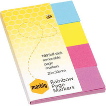 Marbig Brilliant Page Markers 160 Sheets 20x50mm - £15.15 GBP