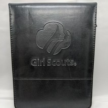 Vintage Girl Scouts Black Vinyl Leeds Travel Notebook Notepad 8&quot; X 10&quot; - £59.91 GBP