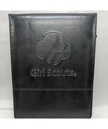 Vintage Girl Scouts Black Vinyl Leeds Travel Notebook Notepad 8&quot; X 10&quot; - $80.18