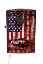 Ford Mustang American Flag Design Zippo Lighter Street Chrome Finish - $29.99