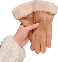 Warm Gloves Touchscreen Winter Women Velvet Thick Ladies Driving Khaki - £11.82 GBP