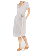 Lucky Brand  Gray Tie Waist Button Front Henley Jersey Dress Size Small NWT - $33.47