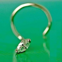 0.15Ct Taglio Marquise Diamanti Finti Bottone Naso Pin Piercing 14k White Dorato - £10.27 GBP