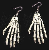 Huge Gothic Skeleton Hand Earrings Mummy Zombie Witch Costume Punk Funky Jewelry - £4.70 GBP