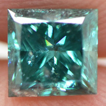 Princess Cut Diamond Enhanced Loose Fancy Blue Color SI2 5.31X5.20 MM 0.96 Carat - £661.51 GBP