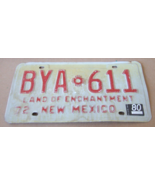 1972 NEW MEXICO LICENSE PLATE   BYA  Zia Sun Symbol  611  RESTORATION  B... - £8.49 GBP