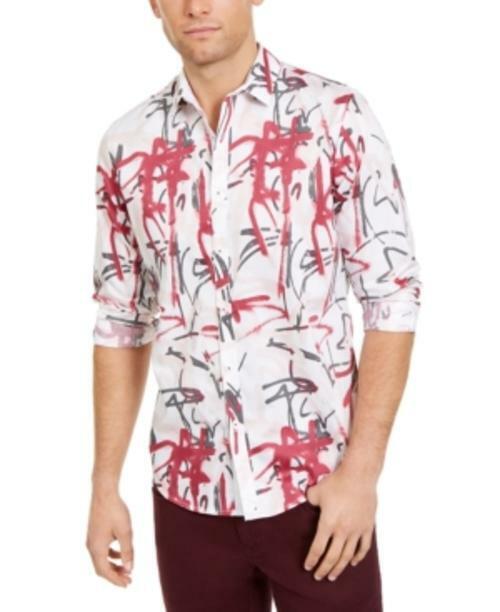 MSRP $65 Inc Men&#39;s Graffiti Heart Printed Shirt Size Medium - $27.08