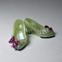 Jem And The Holograms Doll Compatible Handcrafted OOAK Shoes - Pearls And Bow - £19.98 GBP