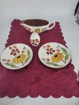 Stangl Gravy Boat, Salt Shaker, 2 Saucers First Love Replacements Oven P... - $22.74