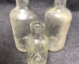 Vtg 1- 3.25&quot; &amp; 2- 4.5” Listerine Lambert Pharmacal Glass Bottles Embossed - $11.88