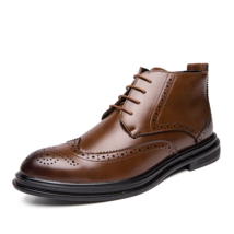 Retro Men Boots Brand Luxury Men&#39;s Ankle Boots Quality Leather Men&#39;s Dress Shoes - £54.25 GBP