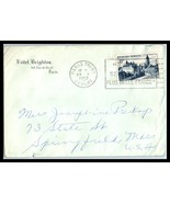 1952 FRANCE Cover - Hotel Brighton, Paris to Springfield, Massachusetts ... - $2.96