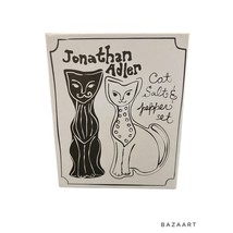 VTG Jonathan Adler Collectable Black Cat &amp; White Cat Salt &amp; Pepper Shakers - £31.64 GBP