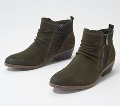Earth Origins Leather Ankle Boots - Collette Cheryl Classic Olive  8 1/2M - £54.26 GBP