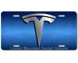 Tesla Inspired Art Gray on Blue FLAT Aluminum Novelty Auto License Tag P... - £14.14 GBP
