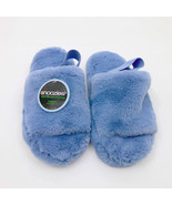 Snoozies Women&#39;s Clear Blue Slides Slippers Medium 7/8 Non Skid Soles - £10.22 GBP