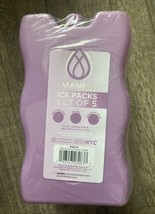Manna Ice Packs Set Of 5 Purple  6.2in X 3.9in X .78. New. - $7.91