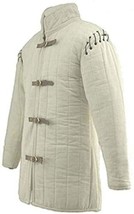 MEDIEVALCRAFTS Medieval Gambeson Thick Padded Coat Aketon Jacket Armor in White - £55.27 GBP+