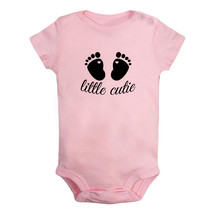 Little Cutie Funny Print Outfits Baby Bodysuits Infant Newborn Romper Clothes - £8.35 GBP