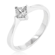 Moissanite Fiançailles Solitaire Bague Mariage 0.66Ct W/14K Blanc Plaqué Or - £79.46 GBP