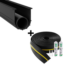 VEVOR Garage Door Threshold&amp;Bottom Kit,20Ft,U+O Ring,PVC,Adhesive,Black - $51.99